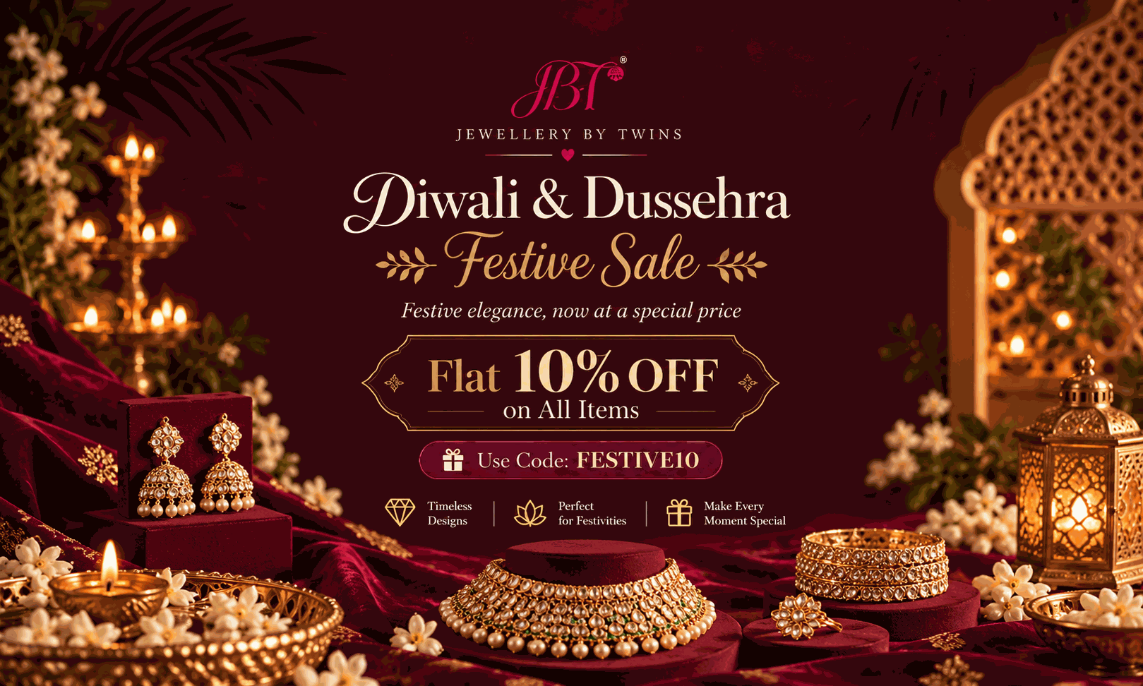 Diwali & Dussehra Festive Sale - Flat 10% OFF on all items, use code FESTIVE10