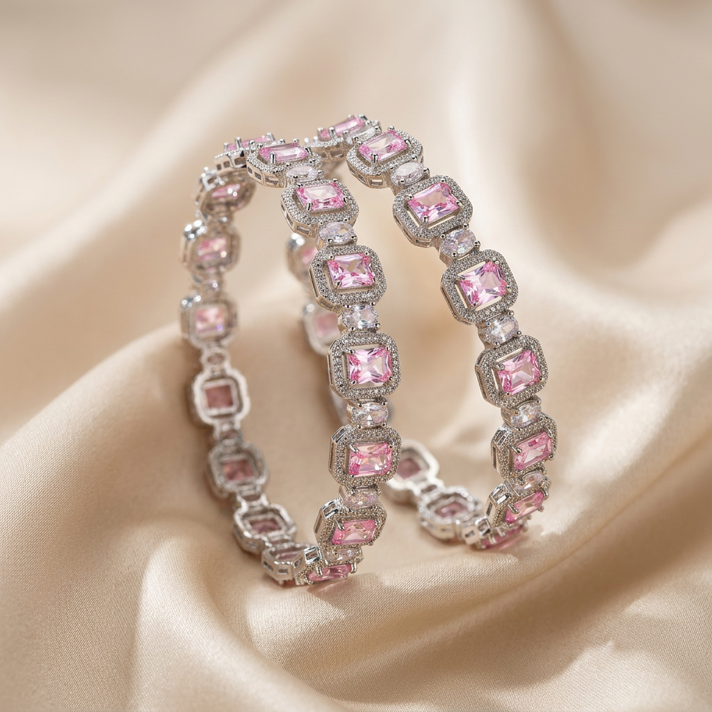 New American Diamond Stone Bangles - image