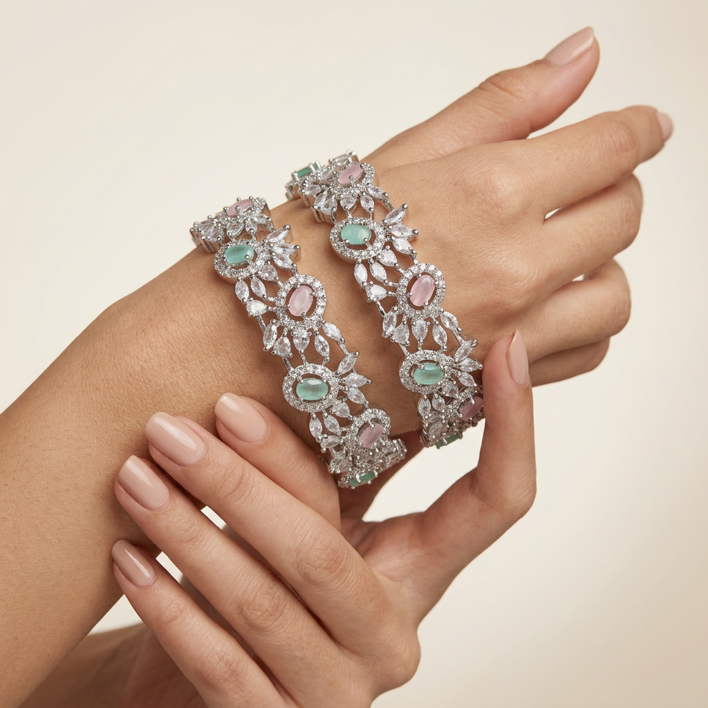 American Diamond Rekha Bangles - image
