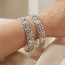 American Diamond Leaf Bangles - image