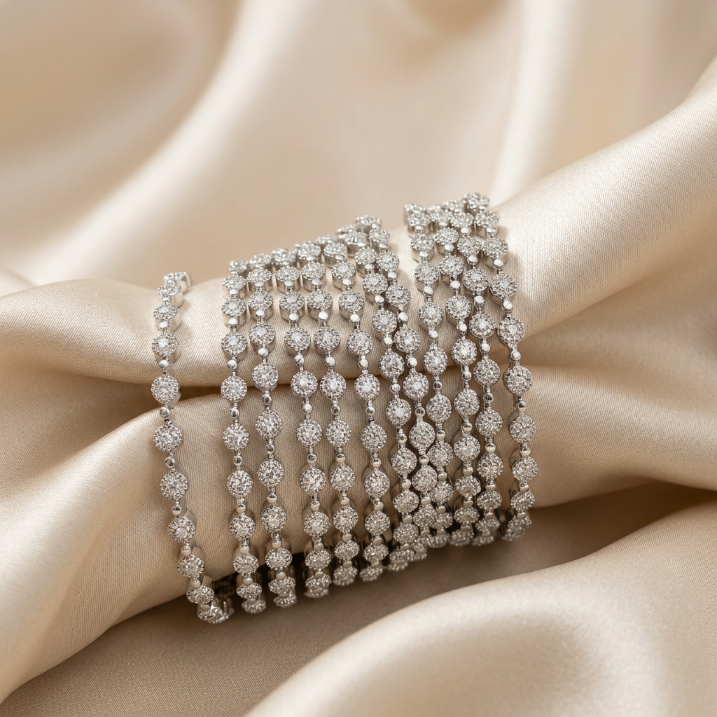 American Diamond Bangle Stack - image