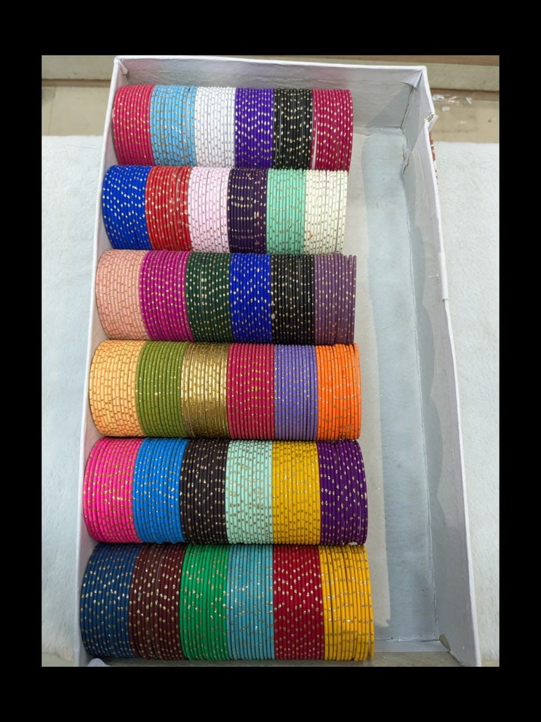 Mat Bangles with Gold Dots - image