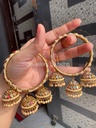 Triple Jhumka Kundan Bangles - image