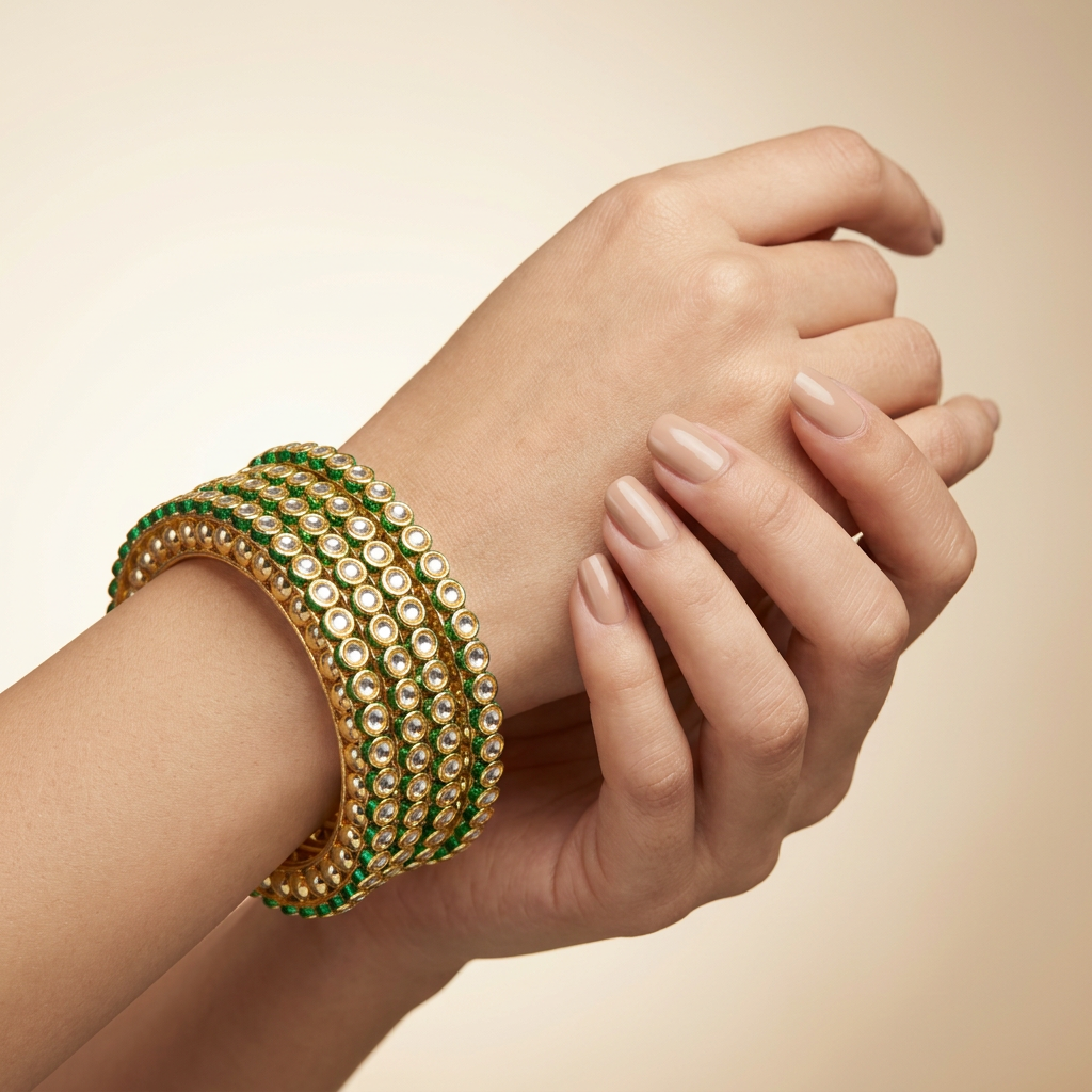 Kundan Rajwada Bangles - image