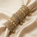 Heena Multi Kundan Bangle Stack - image