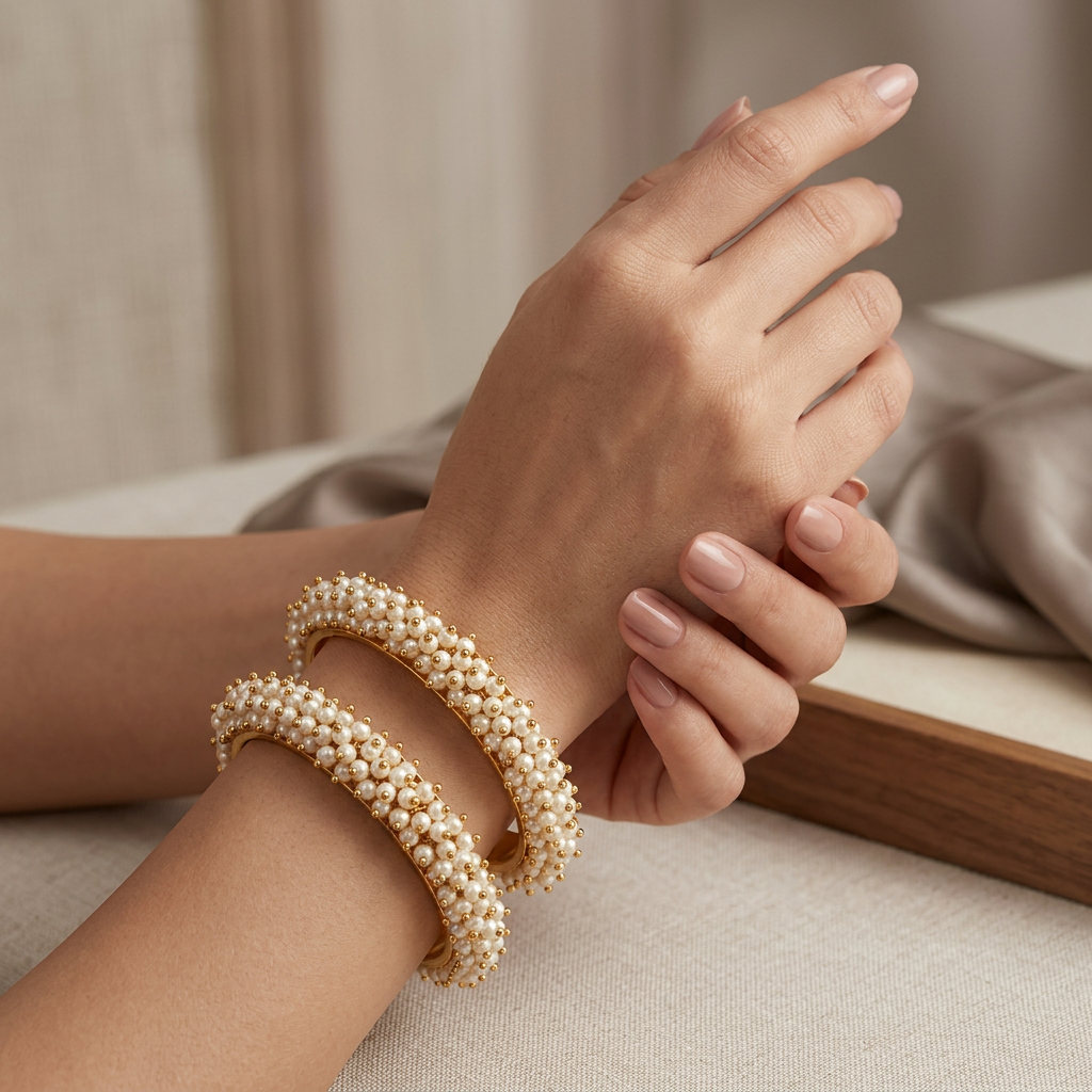 Pearl gucha bangles - image