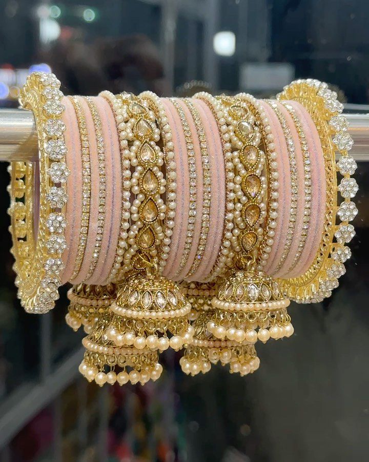 Pakeezha Bridal Jhumka Bangle Set For Both Hands - image