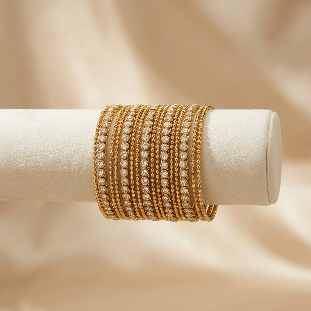 Copper Bangle Stack - image