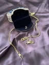 Navy Kundan Half-Moon Clutch - detail