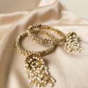 Minimal Kundan Jhumka Bangles - image