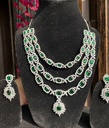 Three Layer American Diamond Necklace Set - image