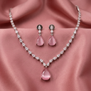 Deepika American Diamond Drop Necklace Set - image