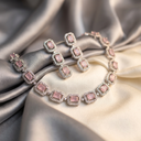 American Diamond Solitaire Necklace Set - image