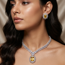 Alia Bhatt American Diamond Necklace Set - image