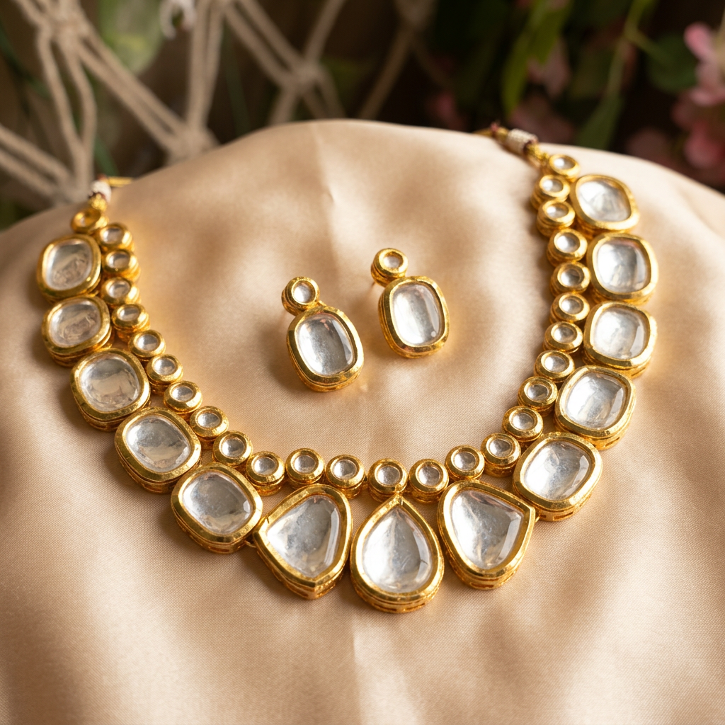 New Reversible Kundan Choker Set - image