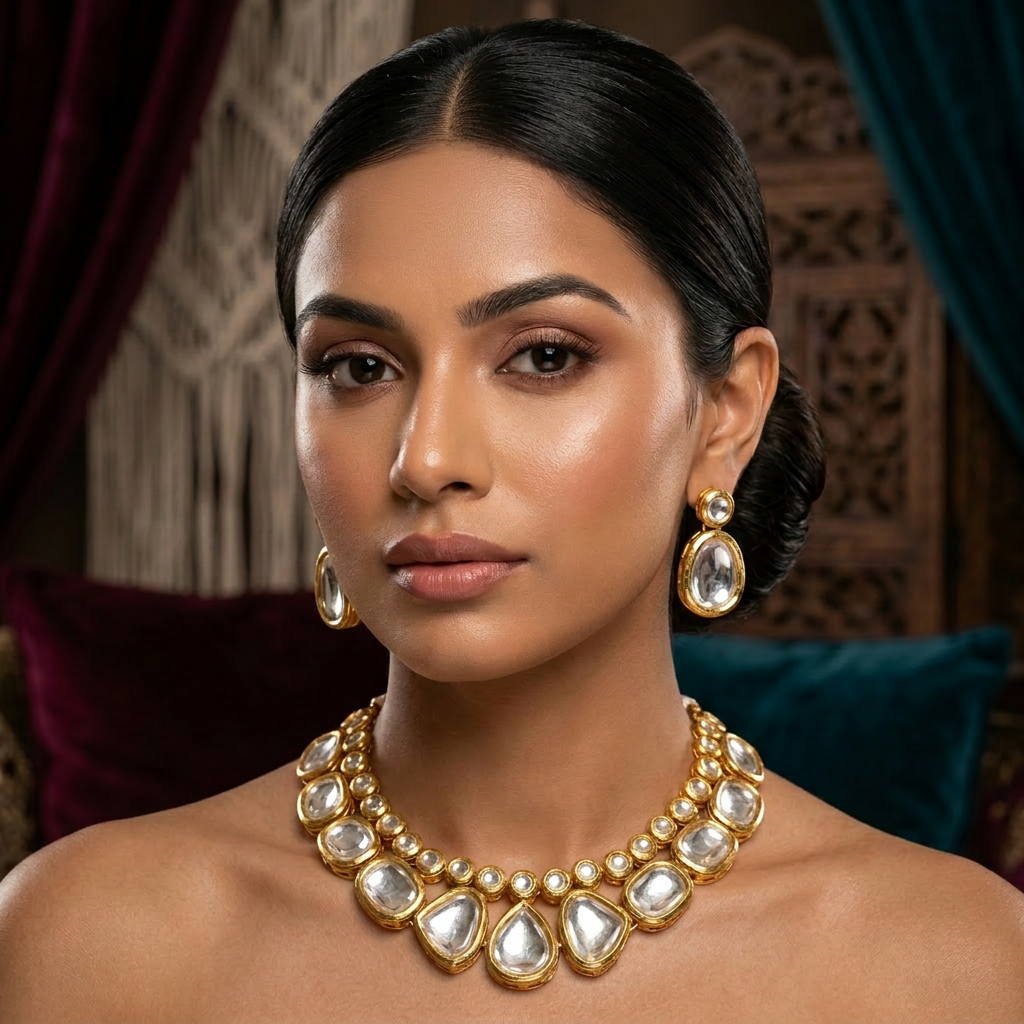 New Reversible Kundan Choker Set - image