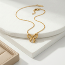 Anti Tarnish Bow Necklace - image