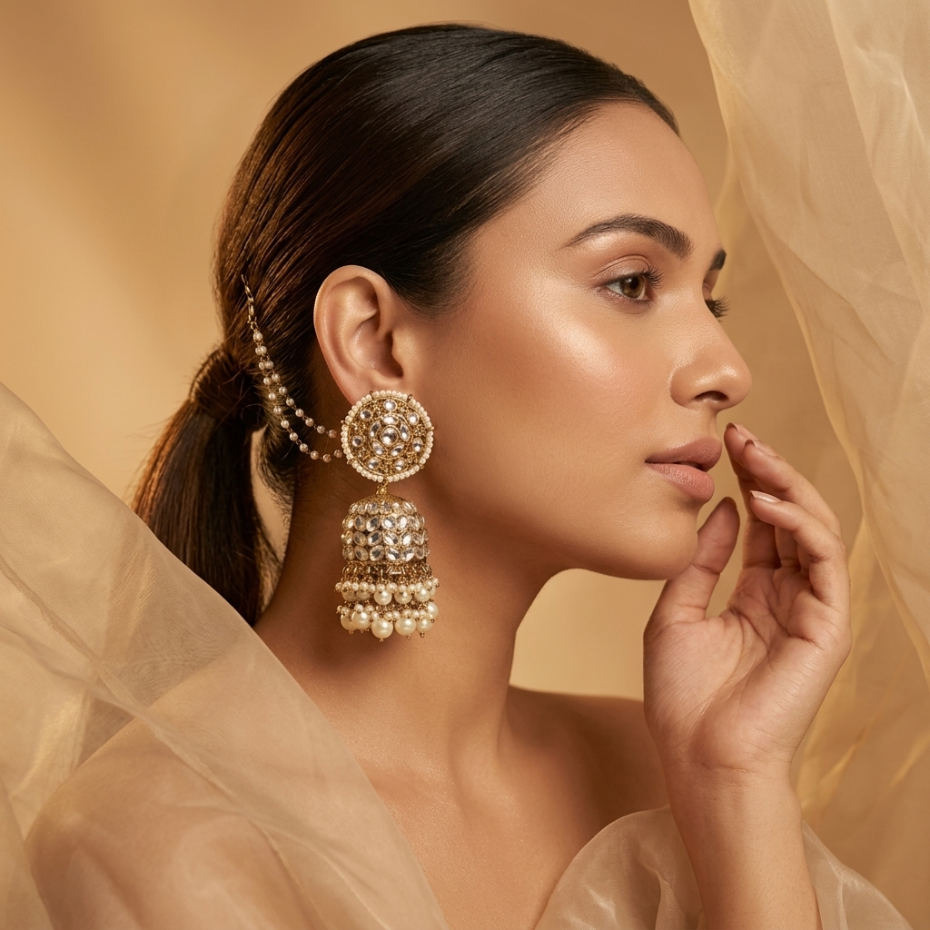 Ritu Singh Kundan Jhumka with Sahara - image