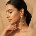 Polki Reverse American Diamond Jhumka - image