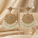 Glass Beads Kundan Chandbalis - image