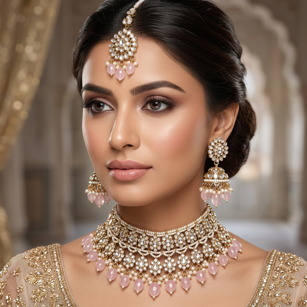 Sabnam Kundan Pearl Choker Set - image