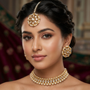 Pearl Kundan Set With Studs and Tikka - image