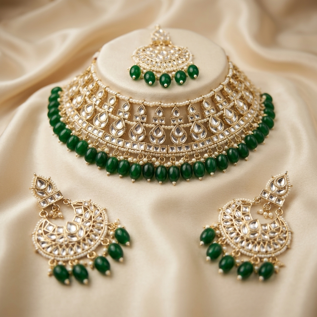 Maira Kundan Choker Set with Tikka - image