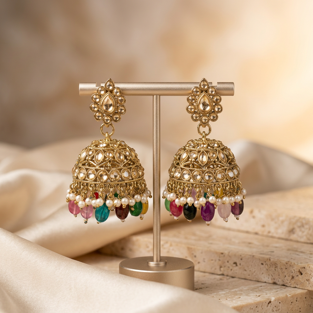 [JBT-ER038] Polki Jhumka