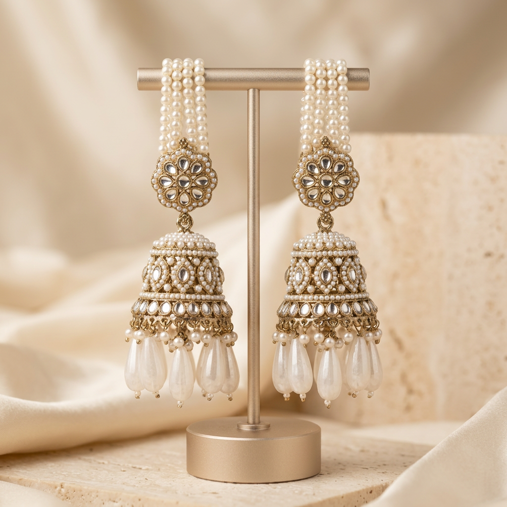 [JBT-ER030] New Jadau Jhumka With Sahara