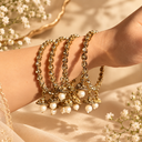Pearl Drop Jhumka Bangles- Set of 4