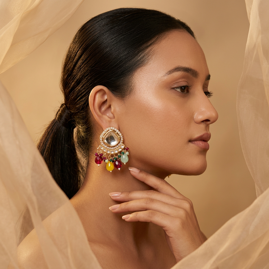[JBT-ER021] Kundan Multi Studs
