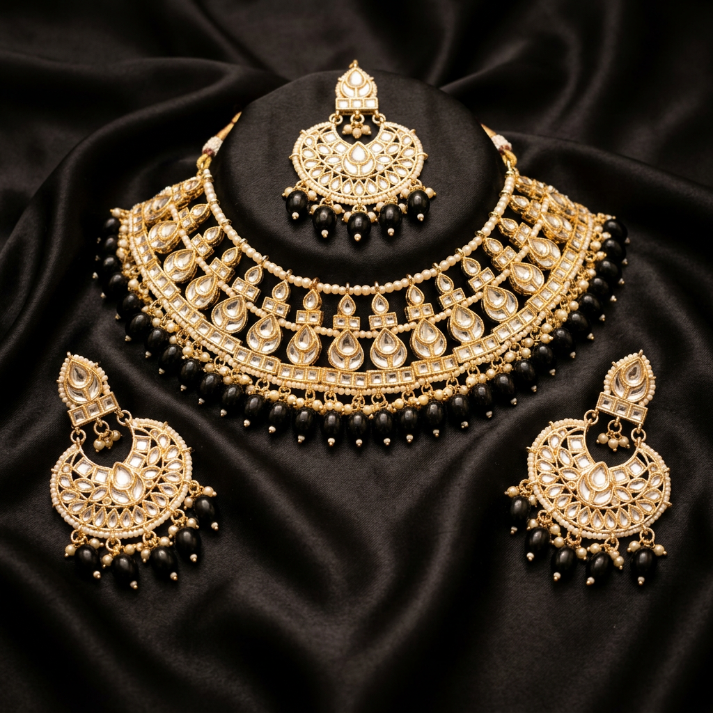 [JBT-NL032] Maira Kundan Choker Set with Tikka