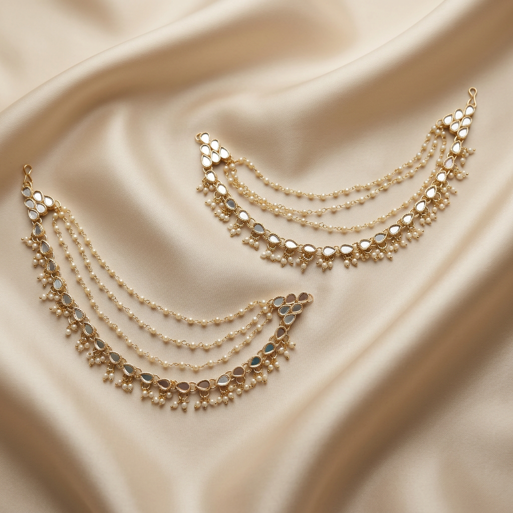 [JBT-ERC001] Layered Pearl Mirror Earchain