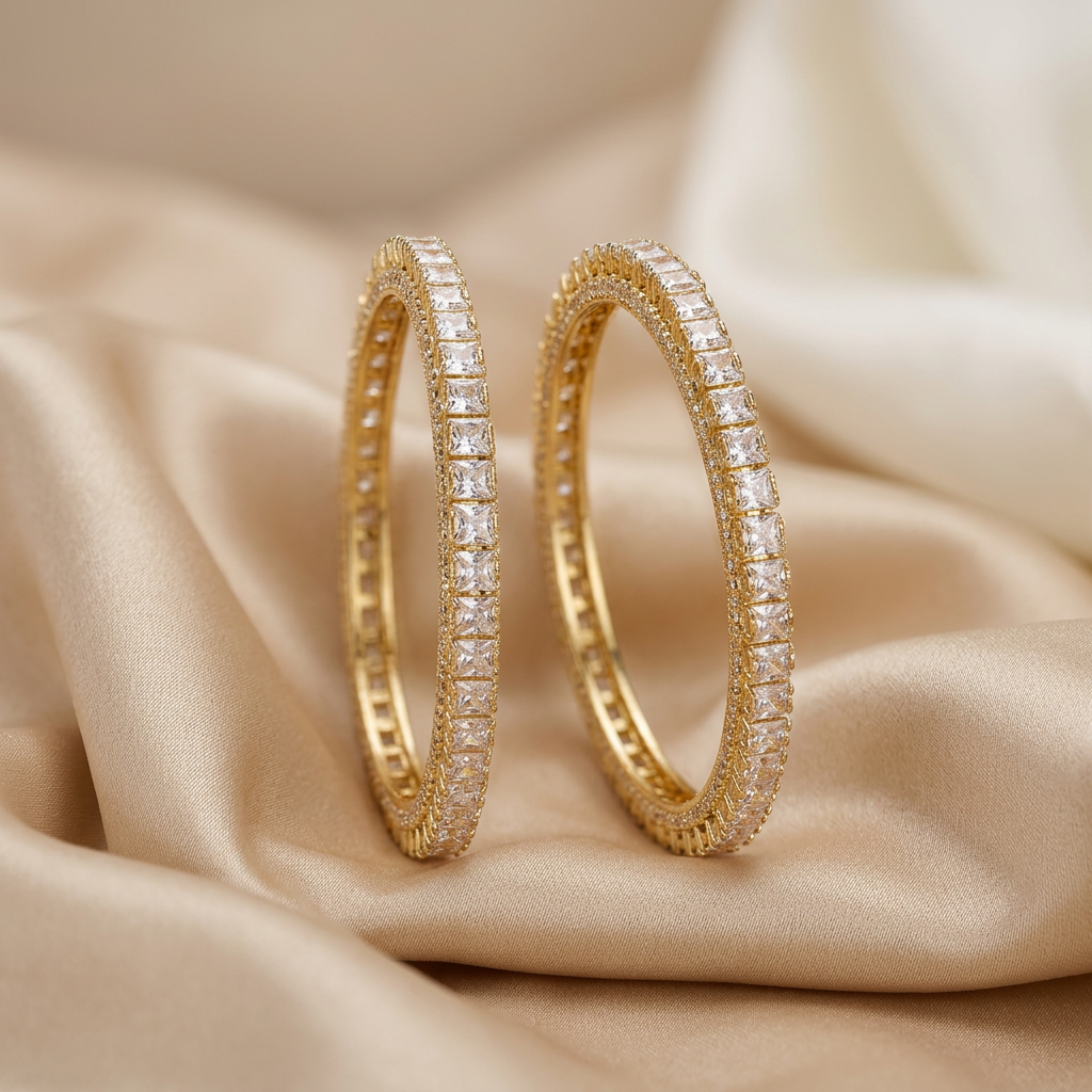 [JBT-BA015] Solitaire Stone American Diamond Bangles