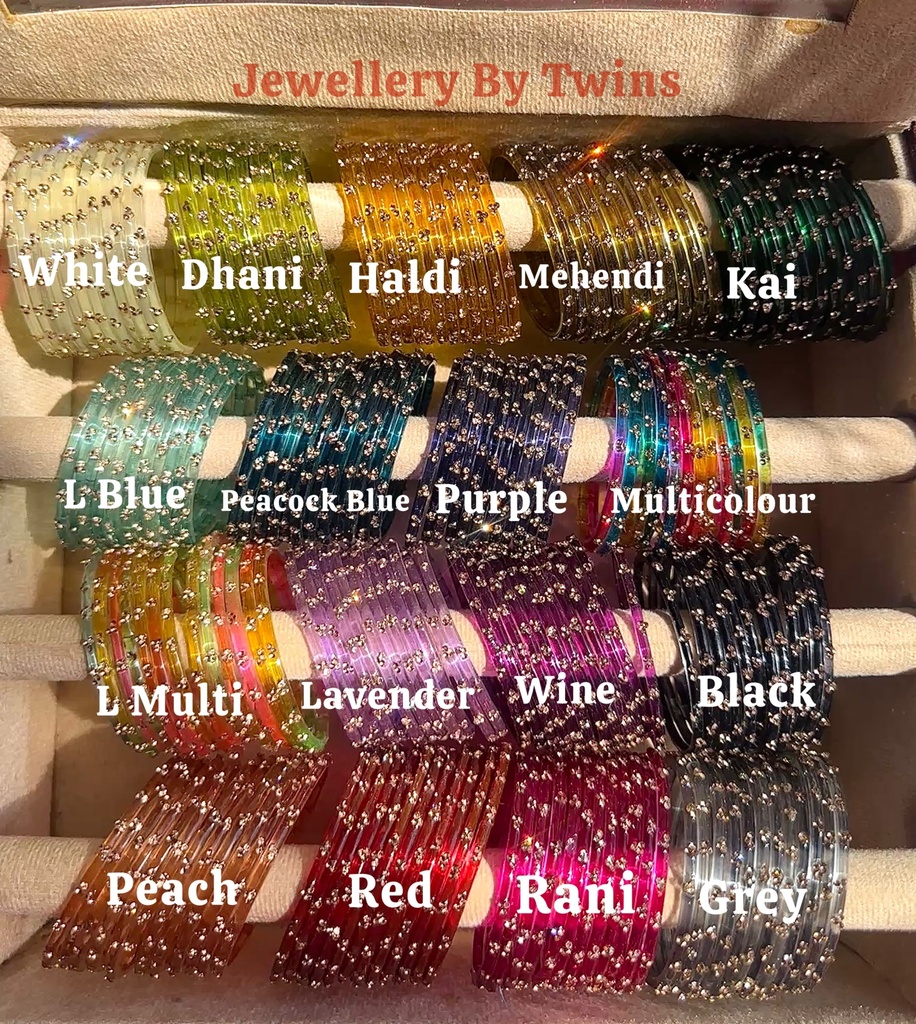 [JBT-BA143] Kashmiri Glass Raindrop Bangles