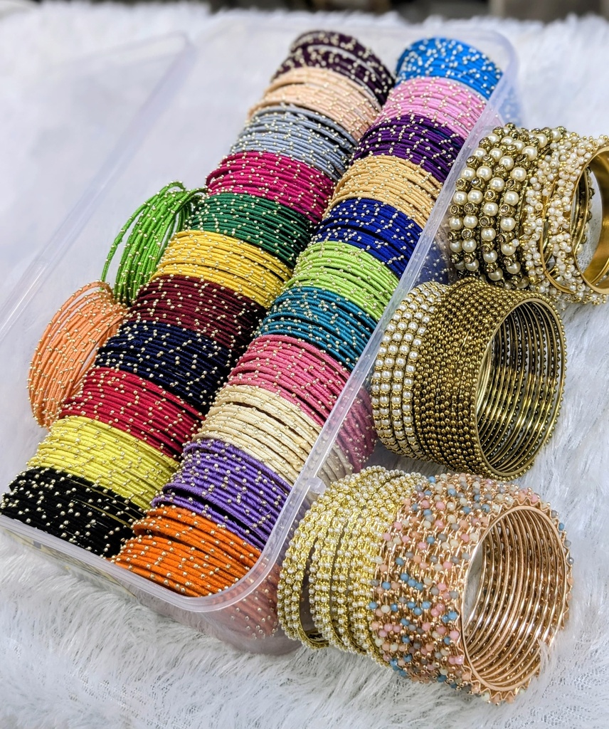 [JBT-BA038] Pastel Color Thread Bangles Combo