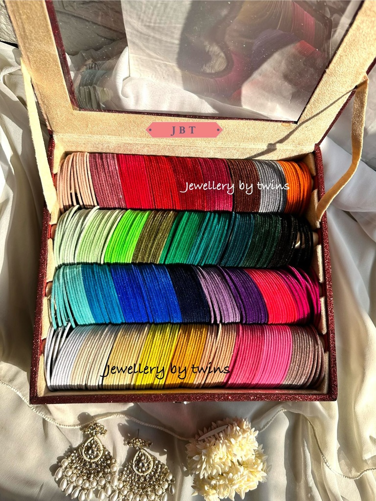 [JBT-BA018] 36 Colours Velvet Bangles Combo