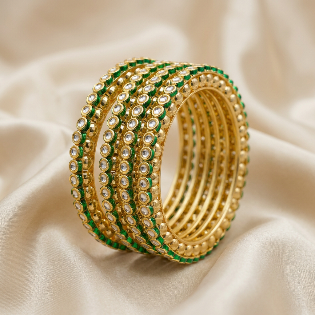[JBT-BA078] Kundan Rajwada Bangles