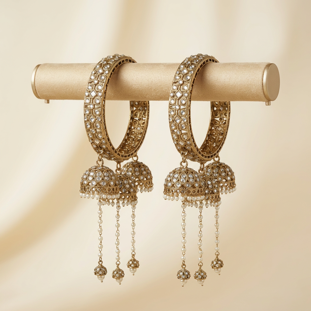 [JBT-BA139] JBT Tanishka Bridal Jhumka Bangles