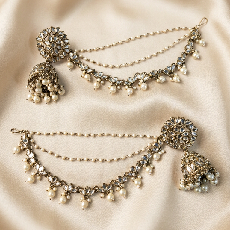 [JBT-ER058] Mahima Mirror Sahara Jhumka