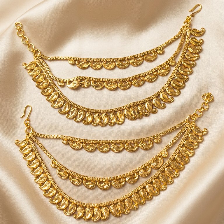 [JBT-ERC005] Gold Plated Paan Earchains