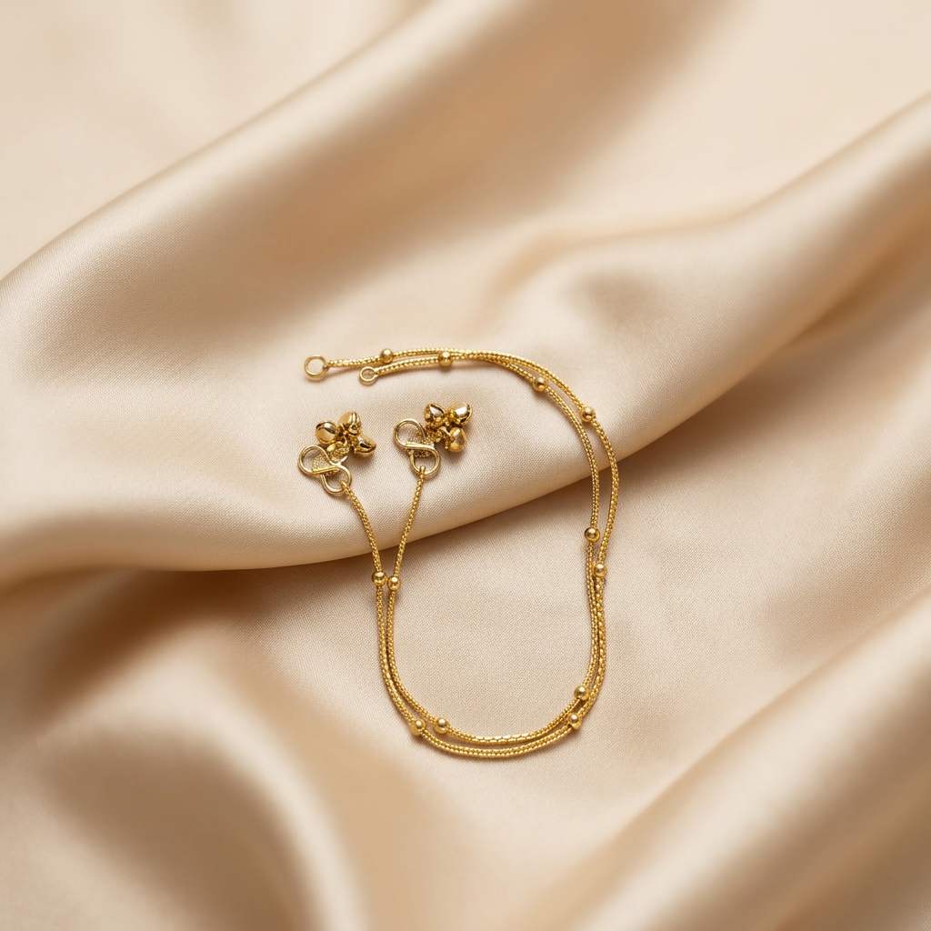 [JBT-ANK017] Sleek Gold Plated Payal
