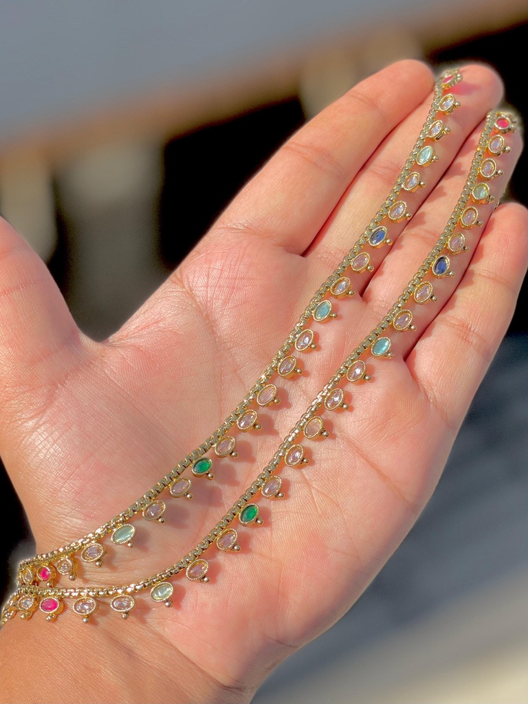 [JBT-ANK001] Multicolour Diamond Anklet