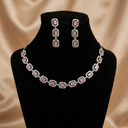 American Diamond Solitaire Necklace Set