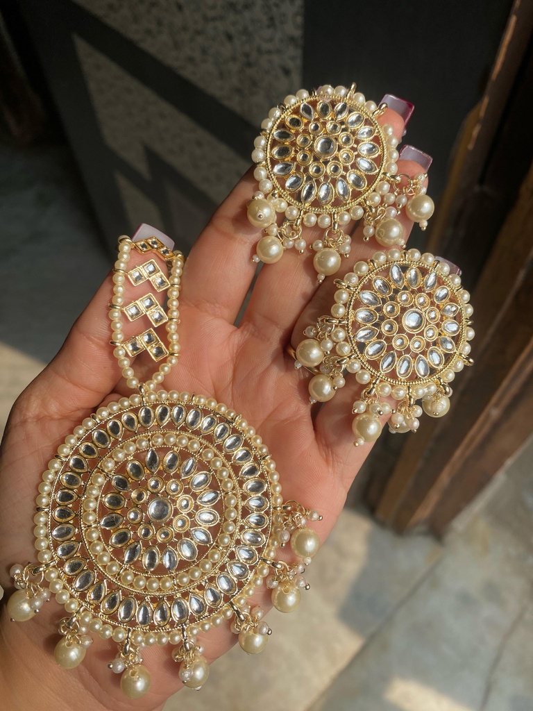 [JBT-ER023] Kundan Punjabi Tikka With Studs