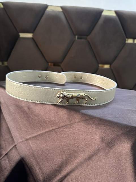 [JBT-BLT001] Panther Emblem Leather Belt